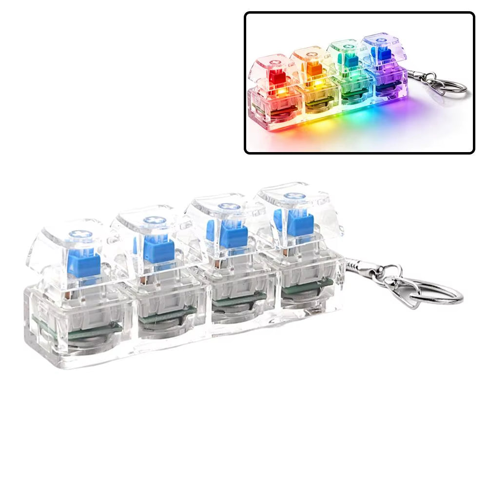 Keyboard Keychain Fidget Toy with RGB Lights