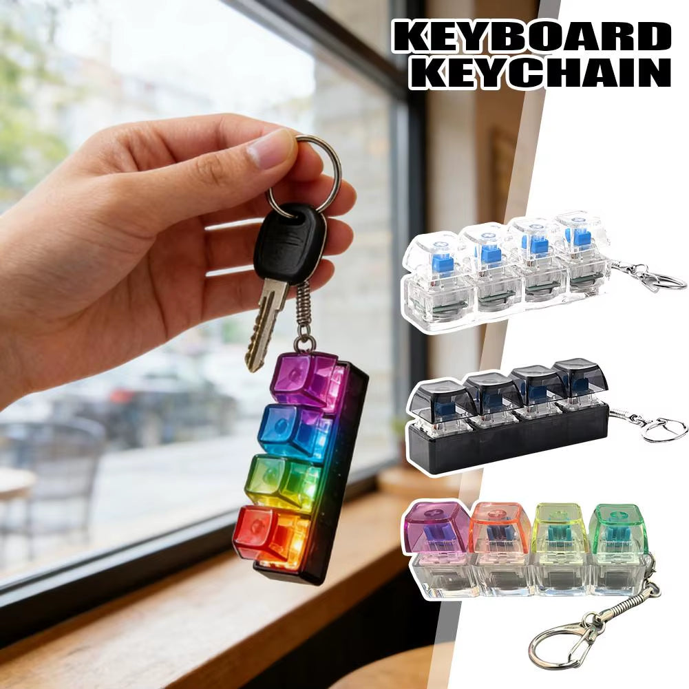 Keyboard Keychain Fidget Toy with RGB Lights
