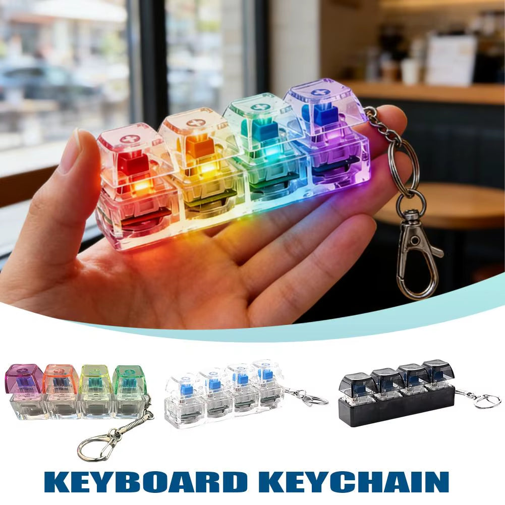 Keyboard Keychain Fidget Toy with RGB Lights