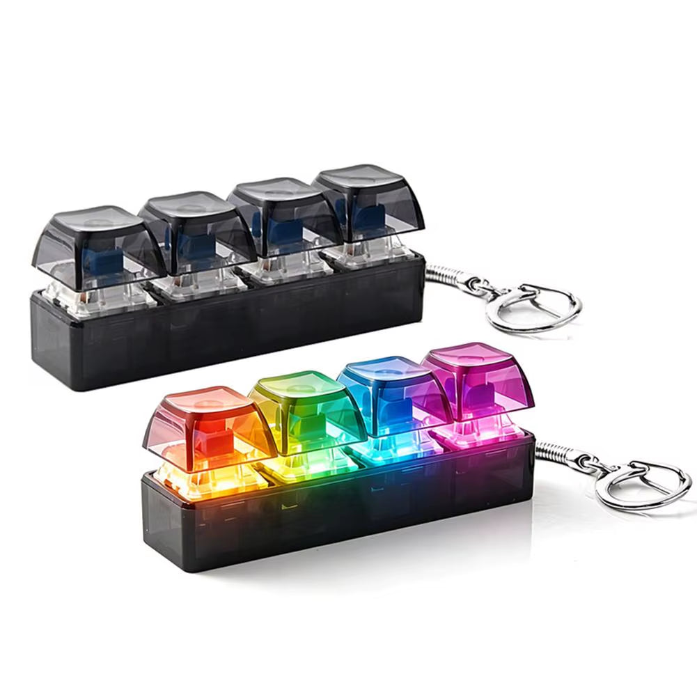 Keyboard Keychain Fidget Toy with RGB Lights