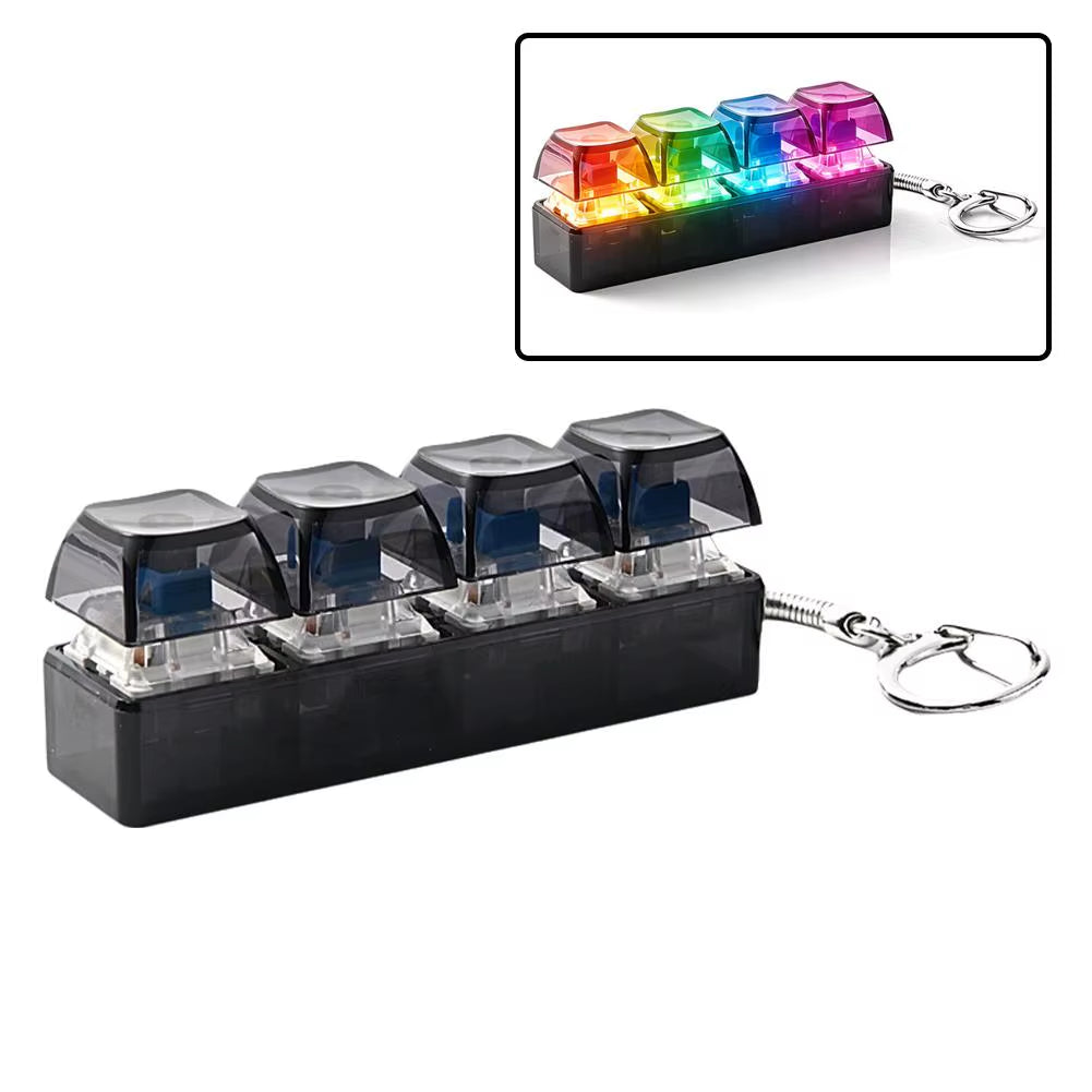 Keyboard Keychain Fidget Toy with RGB Lights